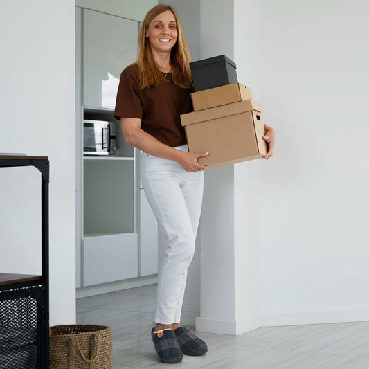 Ablanczoom Unisex Memory Foam House Slippers Black Size 46/47