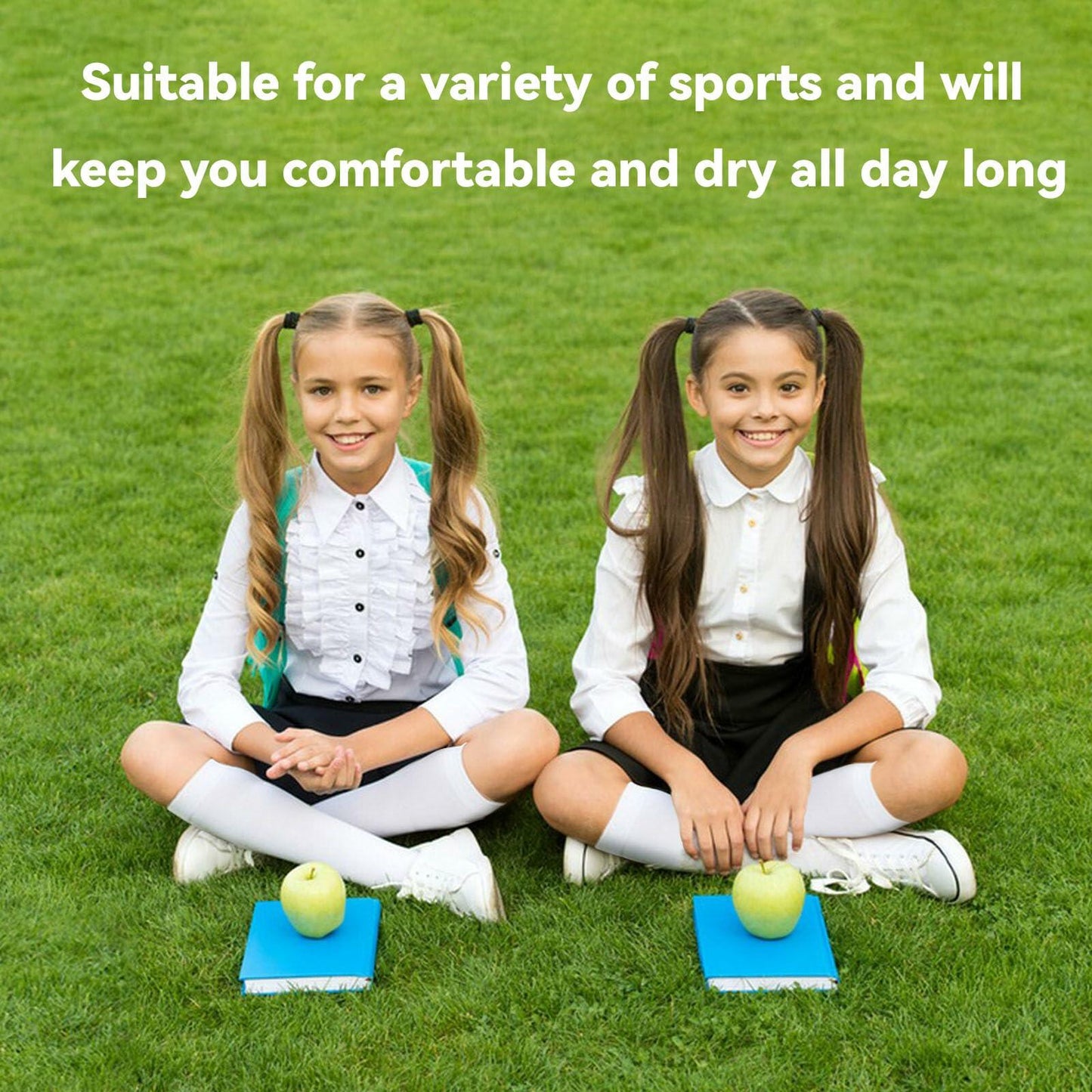 ZERULETS Girls Knee High Socks Black 3 Pairs Size 8-12 Years