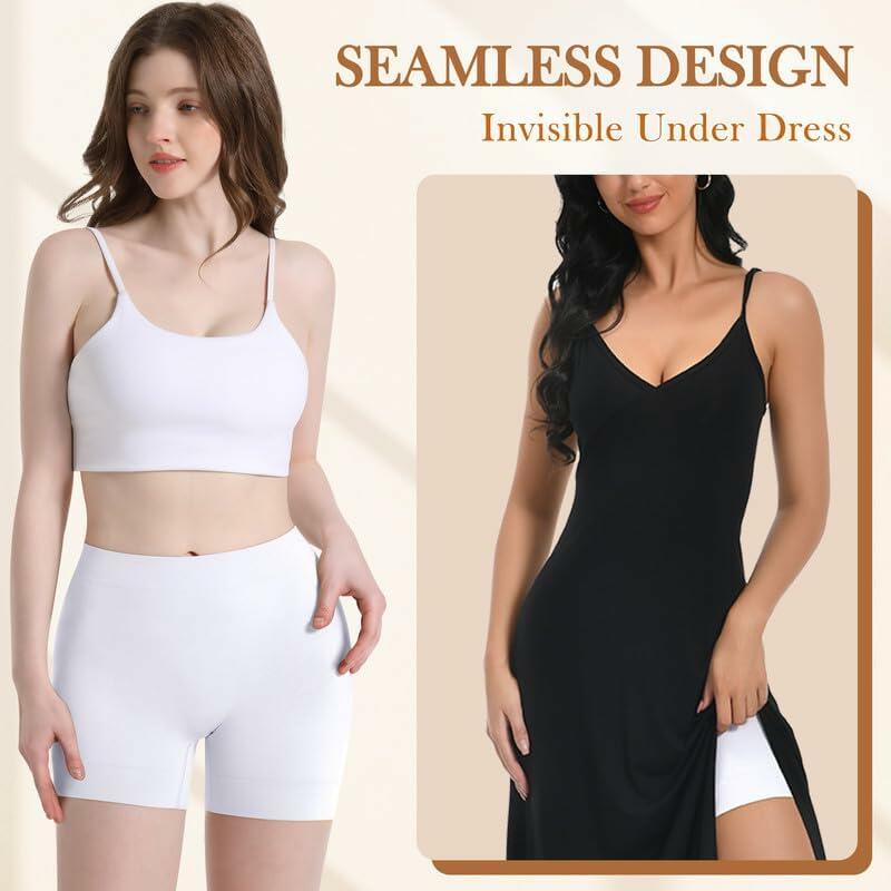 Reamphy 3 Pack Women's Slip Shorts Black White Nude Size 2XL
