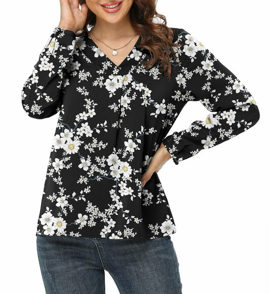 Jouica V Neck Tunic Top Women Black Size Small