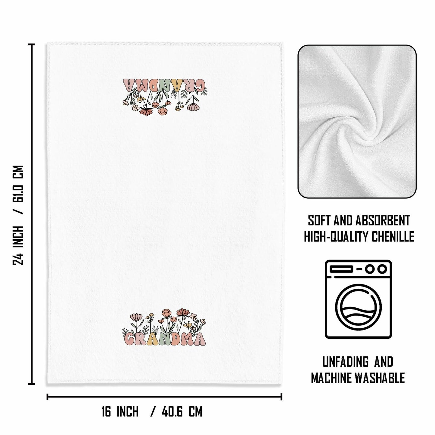 WFSM Grandma Gifts Kitchen Towel - 16×24 Inches