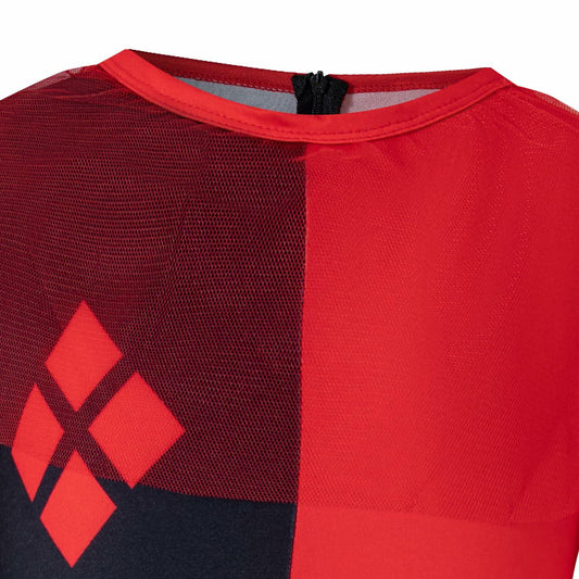 Yruiz Girl Halloween Clown Jumpsuit Red Black Long Sleeves Size 5-6Y