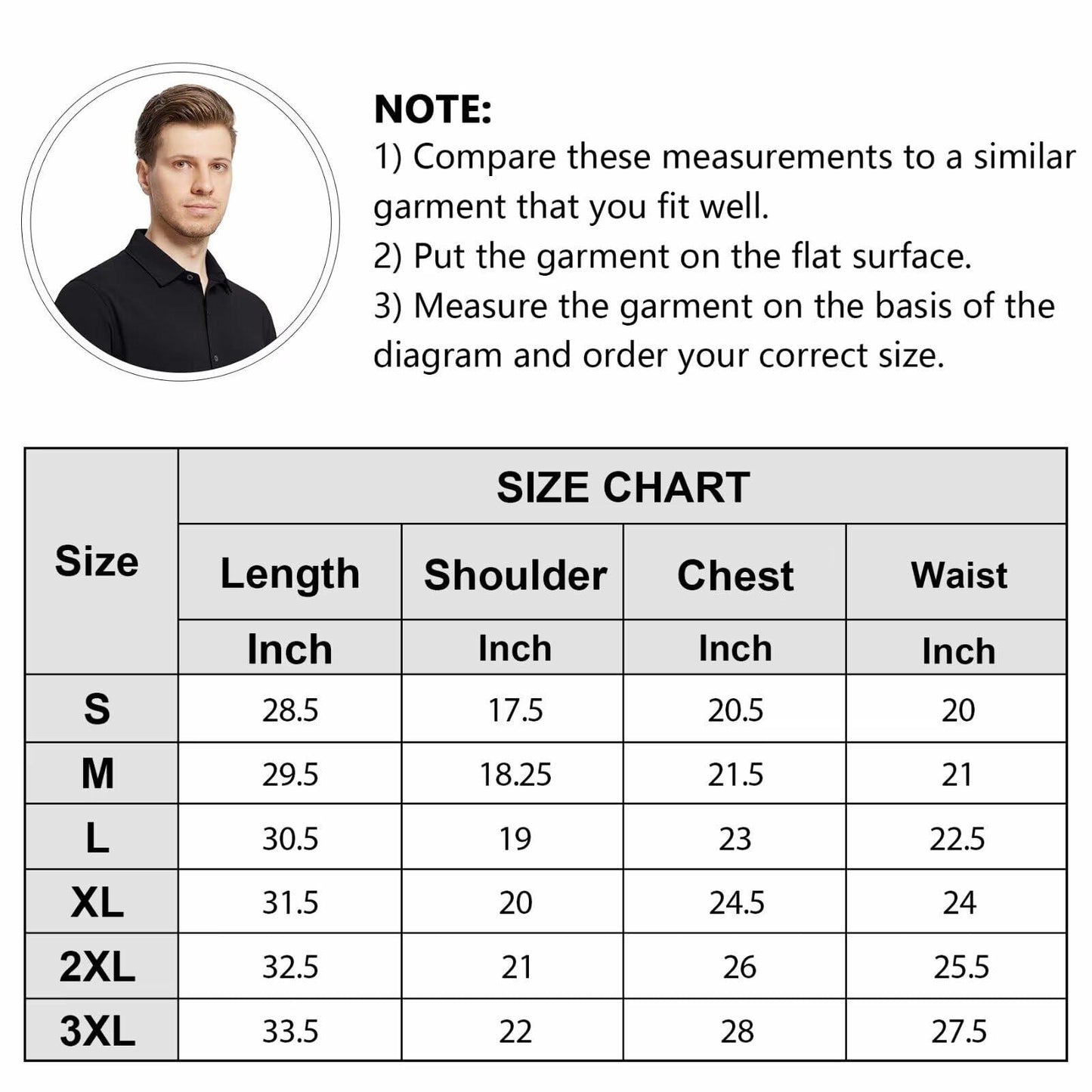 VANCAMEL Men's White Button Down Shirt Breathable Moisture Wicking Size L