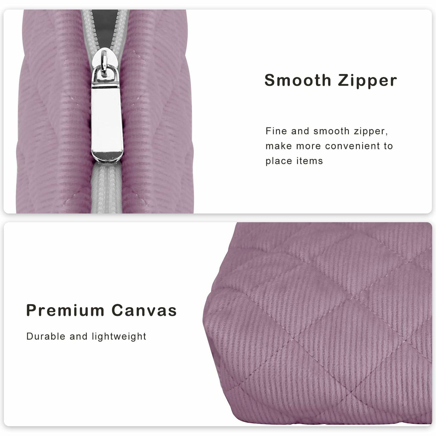 E-Tree Makeup Organizer Bag Soft-sided Zippered Pouch Purple