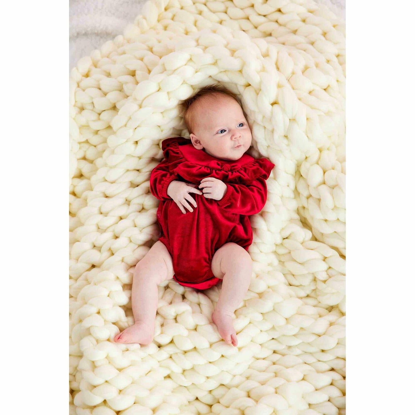 Mud Pie Baby Girl Velvet Romper Red Size 0-3M