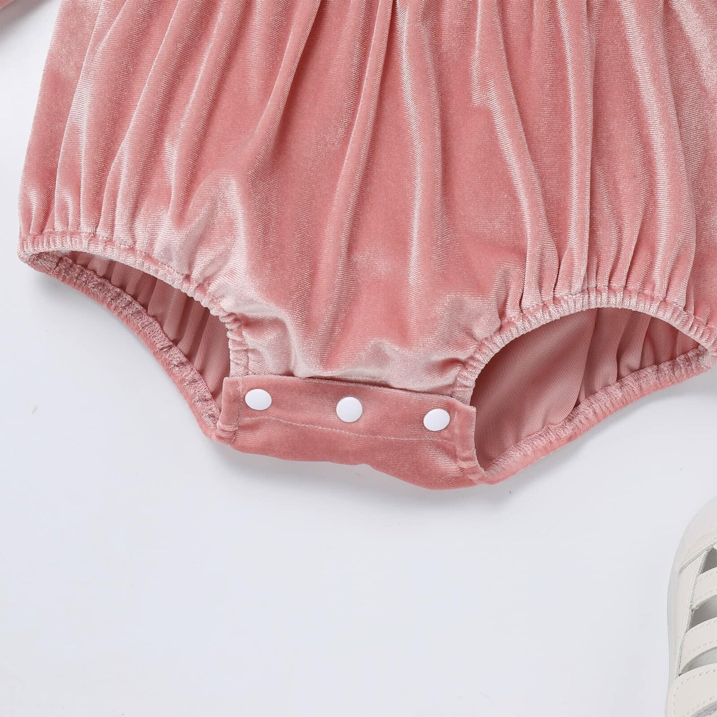 Infant Baby Girl Velvet Romper Pink Christmas Outfit Size 6-12M