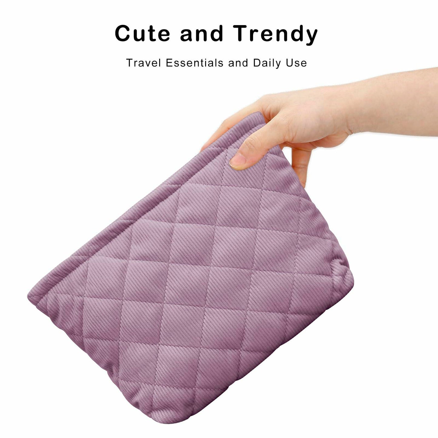 E-Tree Makeup Organizer Bag Soft-sided Zippered Pouch Purple