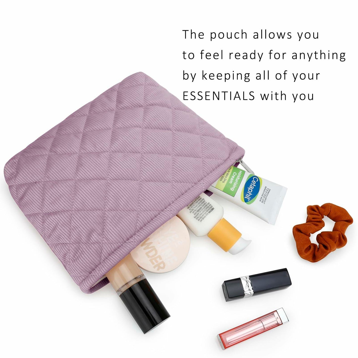 E-Tree Makeup Organizer Bag Soft-sided Zippered Pouch Purple