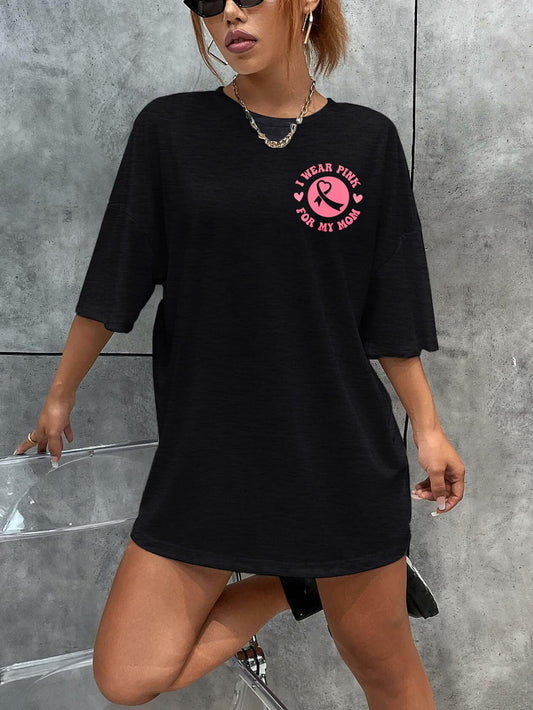 FASHGL I Wear Pink for My Mom Breast Cancer Awareness T-Shirt Pink Size XL