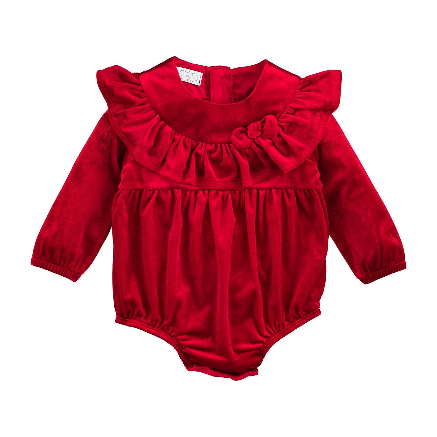 Mud Pie Baby Girl Velvet Romper Red Size 0-3M
