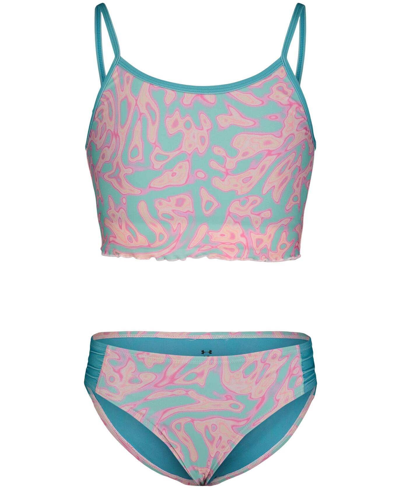 Under Armour Girls Two-Piece Bikini Set Pink Sugar Lava Size 4 US
