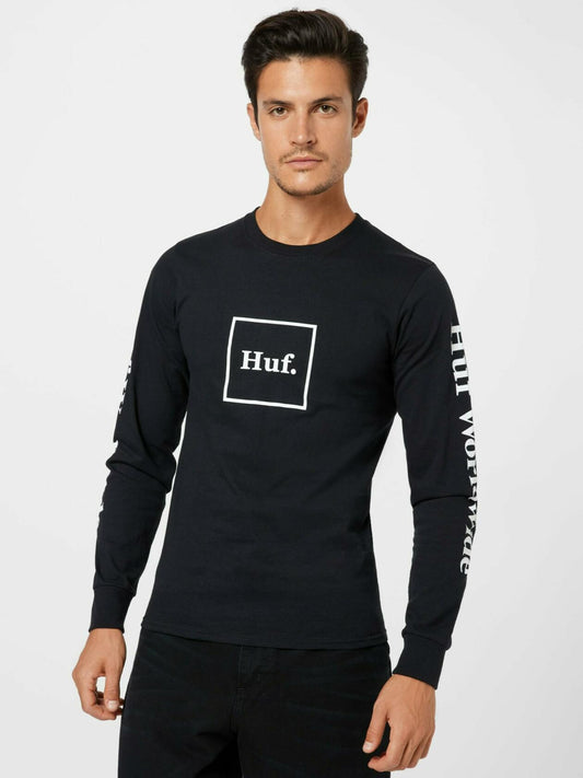 HUF Mens Domestic LS Tee T-Shirt Black Size Small US