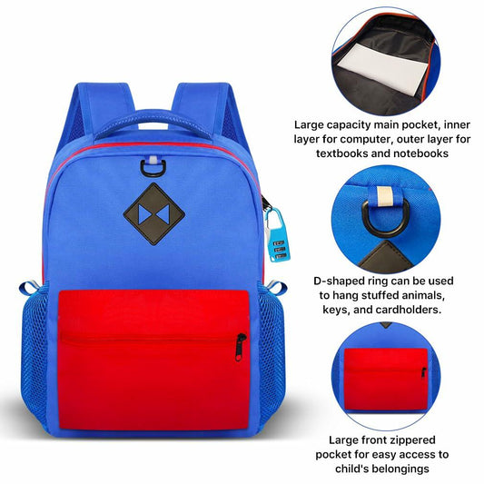 DGOOH Superhero Kids Backpack 16'' Cartoon School Bag Boys Girls