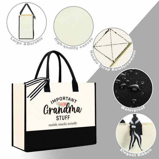 YUANHAO Grandma Tote Bag Large Beach Travel Gift Mothers Day Nana Gift