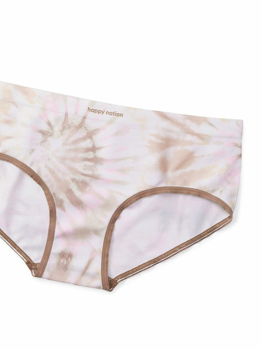 Happy Nation Girls Tween Sublimated Seamless Hipster Underwear Brown Size L