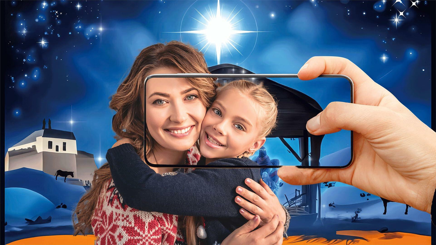 YYNXSY Nativity Scene Backdrop 10x8FT Christmas Star Night Blue