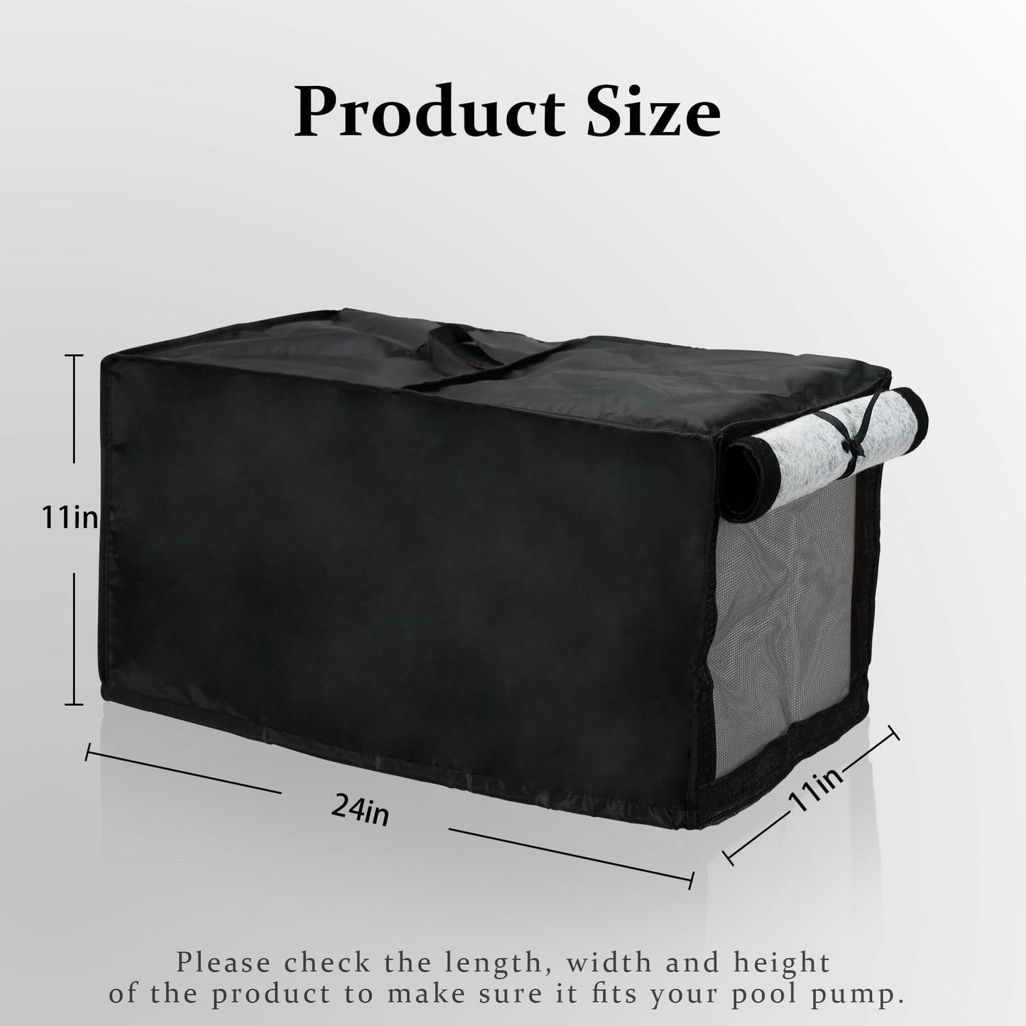 Outdoor Pool Heater Cover Waterproof Plush Lining 24x11x11in