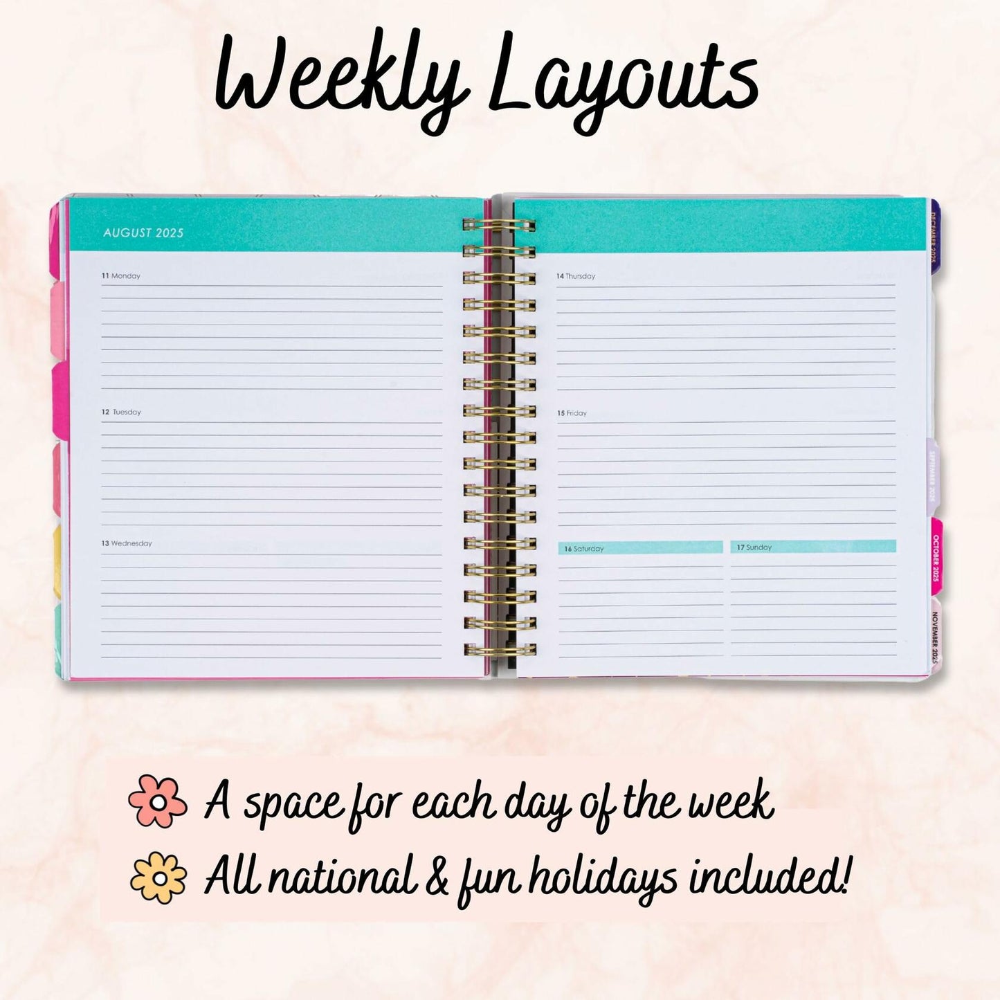 Votum 18 Month Planner 2024-2025 Daily Weekly Monthly with 3 Sticker Sheets