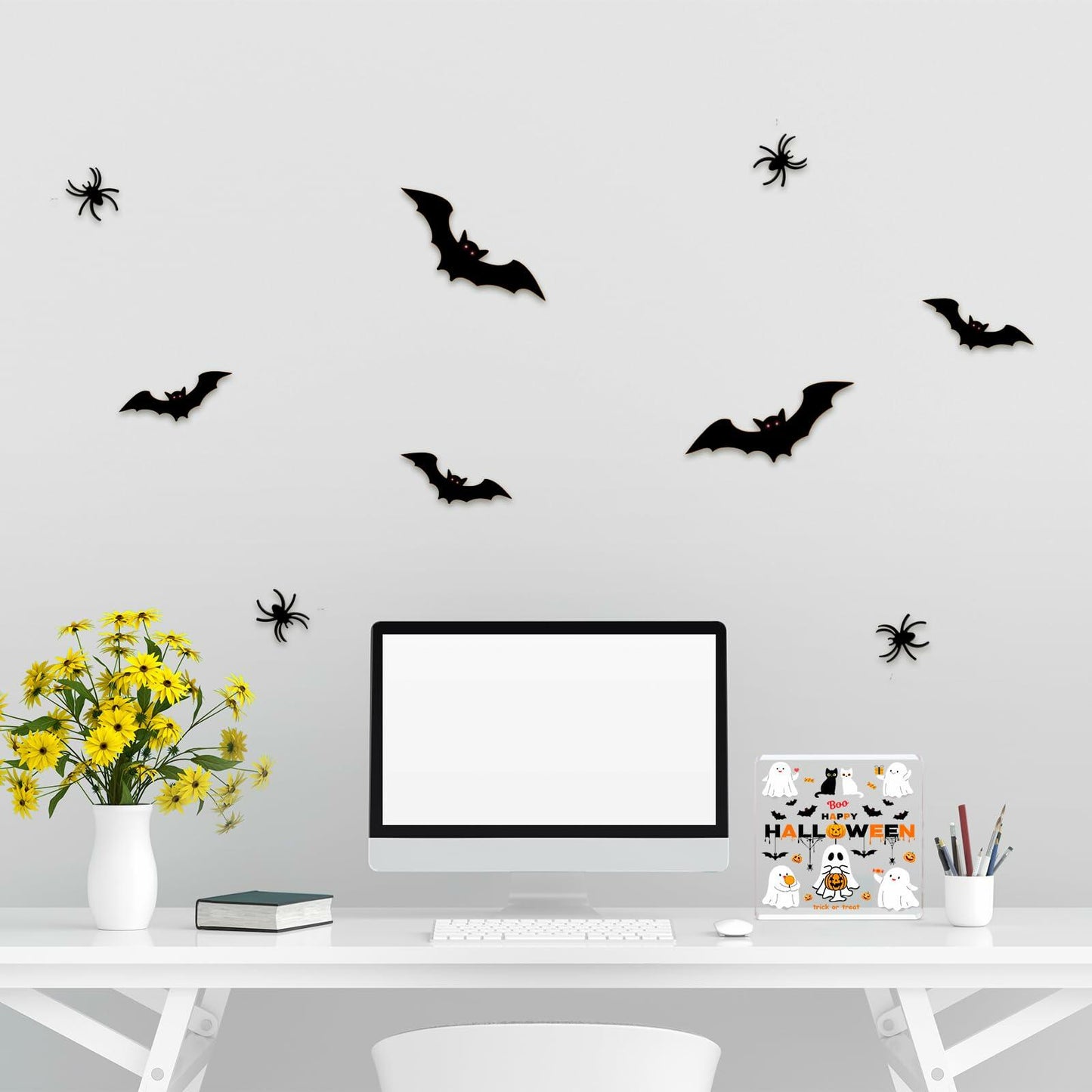 DIFFUNY Cute Halloween Ghost Table Decorations Medium Indoor Decor