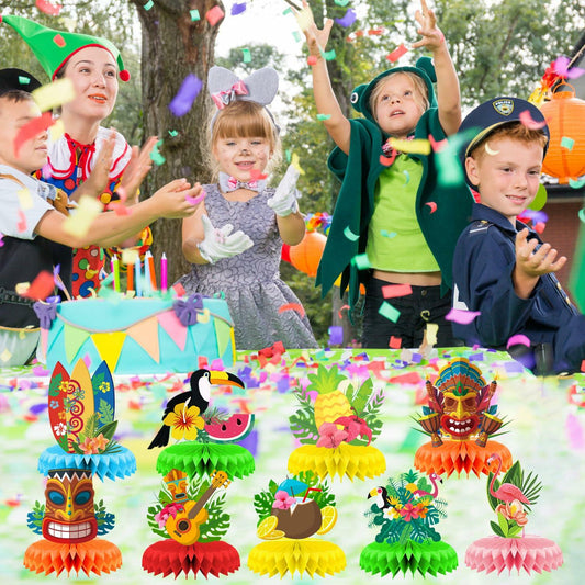 Didazay 9 Pcs Luau Hawaiian Honeycomb Table Centerpieces Tropical Party