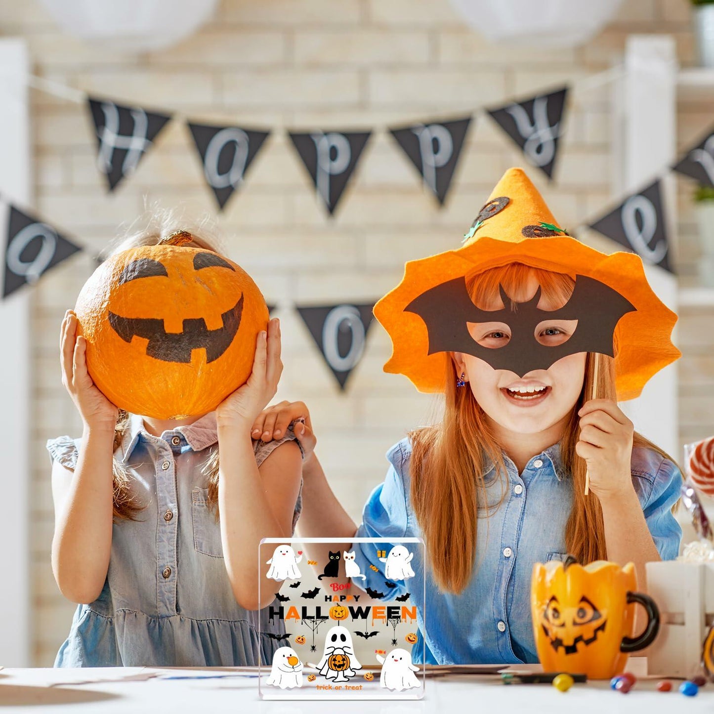 DIFFUNY Cute Halloween Ghost Table Decorations Medium Indoor Decor