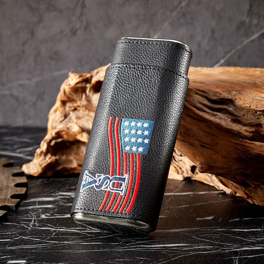 WANTHER Leather Cigar Case Travel Humidor Kit Cedar-Lined Accessories