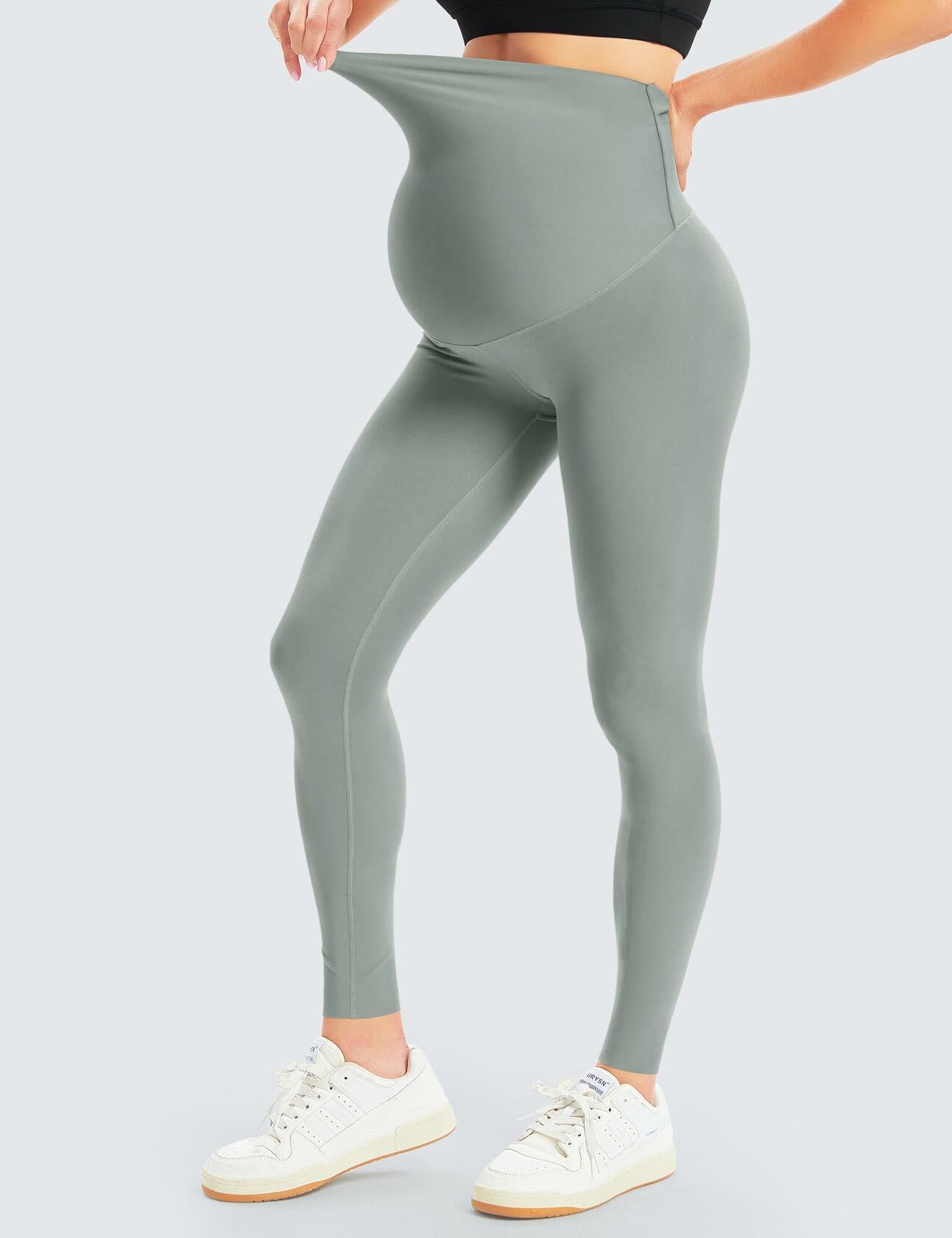 BONVIGOR Women's Maternity Leggings Over Belly Bump Full Length Yoga Pants - L