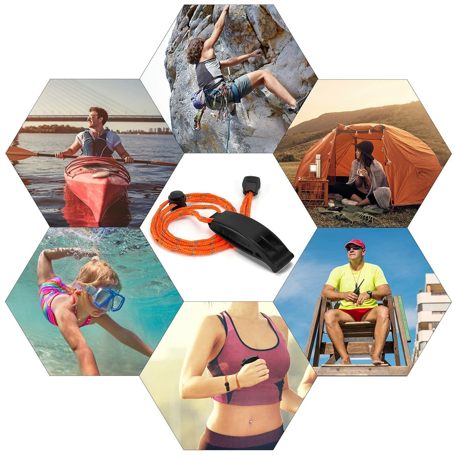 Hipat Emergency Whistle Super Loud Floating Whistle with Lanyard Outdoor