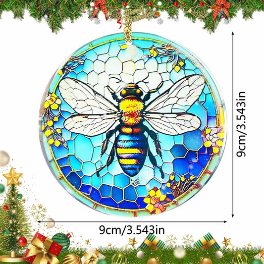 Bee Christmas Ornaments 2024 Acrylic Hanging Decor Indoor Outdoor