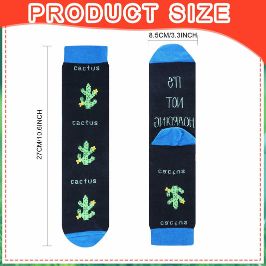 Suhine Women's Christmas Cactus Crew Socks Holiday Gifts 4 Pairs - One Size
