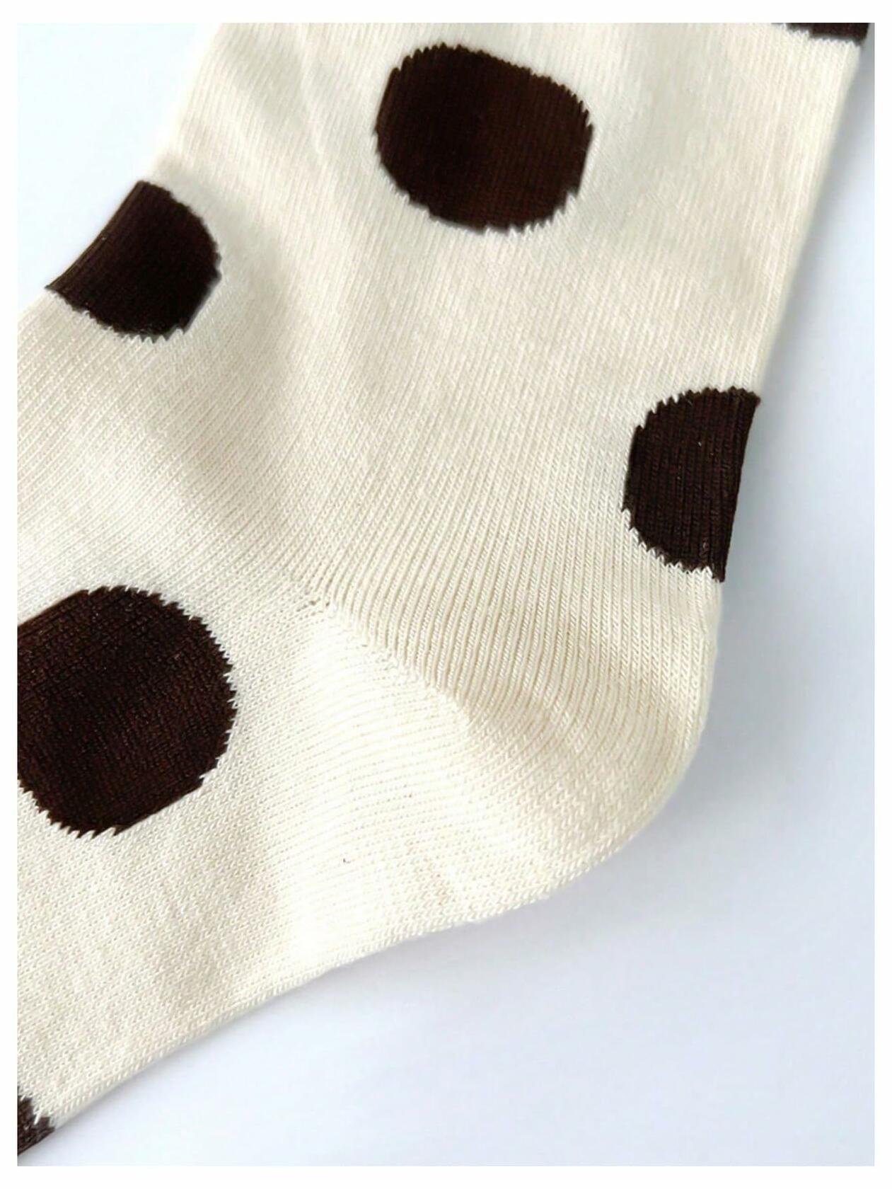 Verdusa Women's Polka Dot Crew Ankle Socks Multicolor 5 Pairs Size 36-39