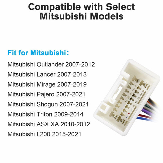 Zenoruslky 20Pin Radio Wire Harness Stereo Connector for Mitsubishi Cars