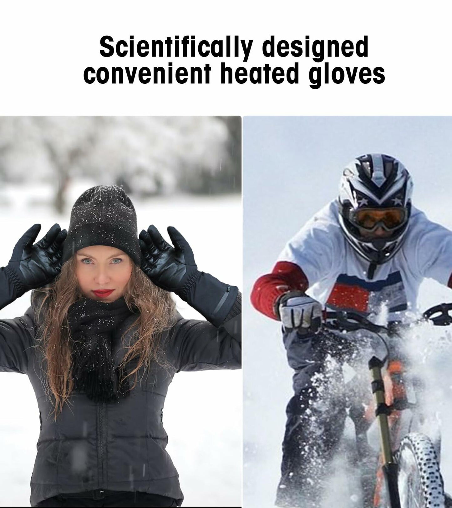 TOURGO Heated Leather Gloves Black Size S