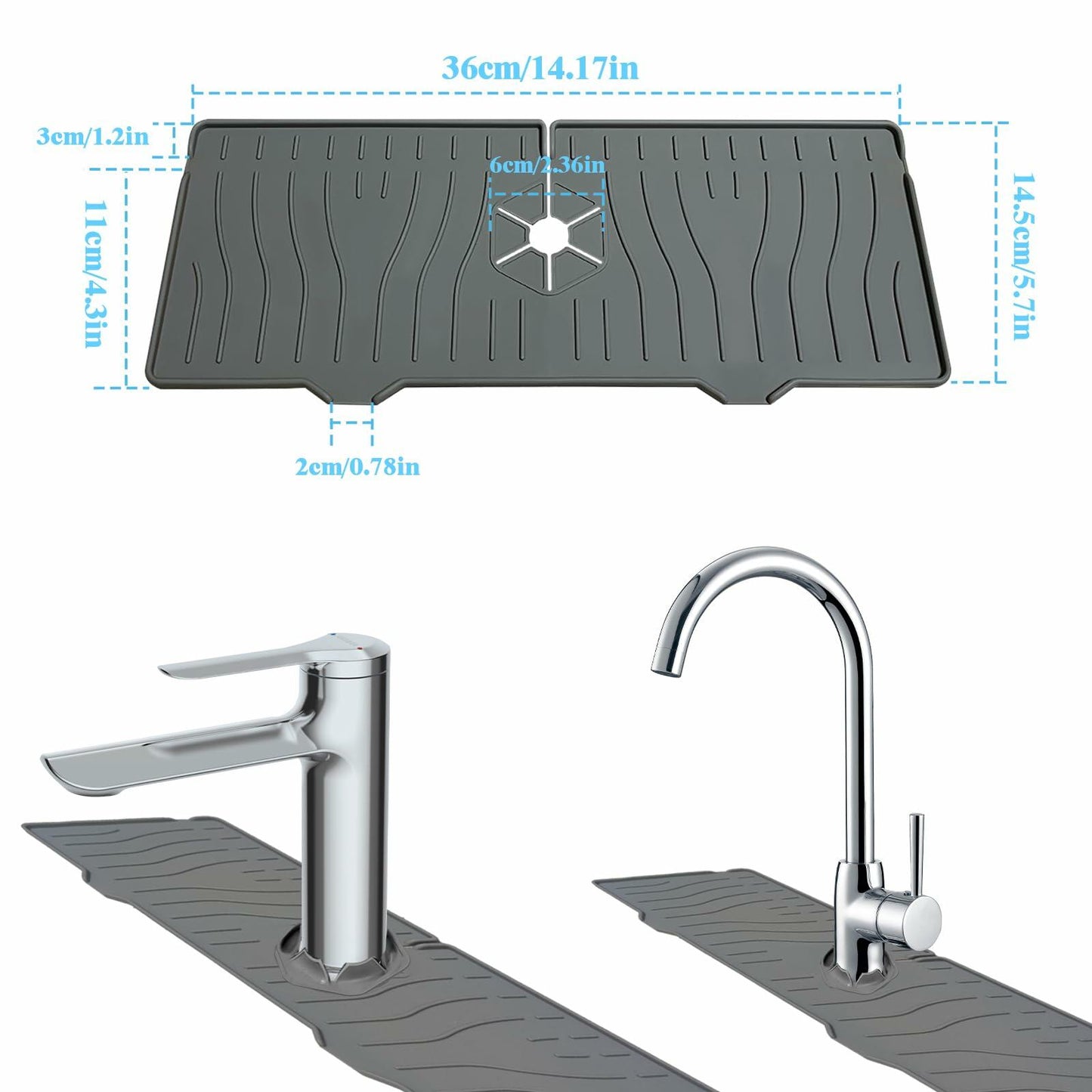 Kitchen Sink Splash Guard Silicone Faucet Mat Drip Catcher Multipurpose