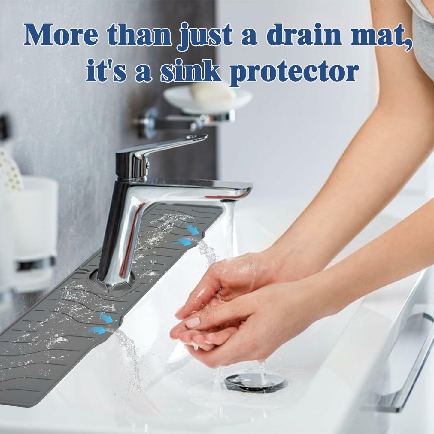 Kitchen Sink Splash Guard Silicone Faucet Mat Drip Catcher Multipurpose