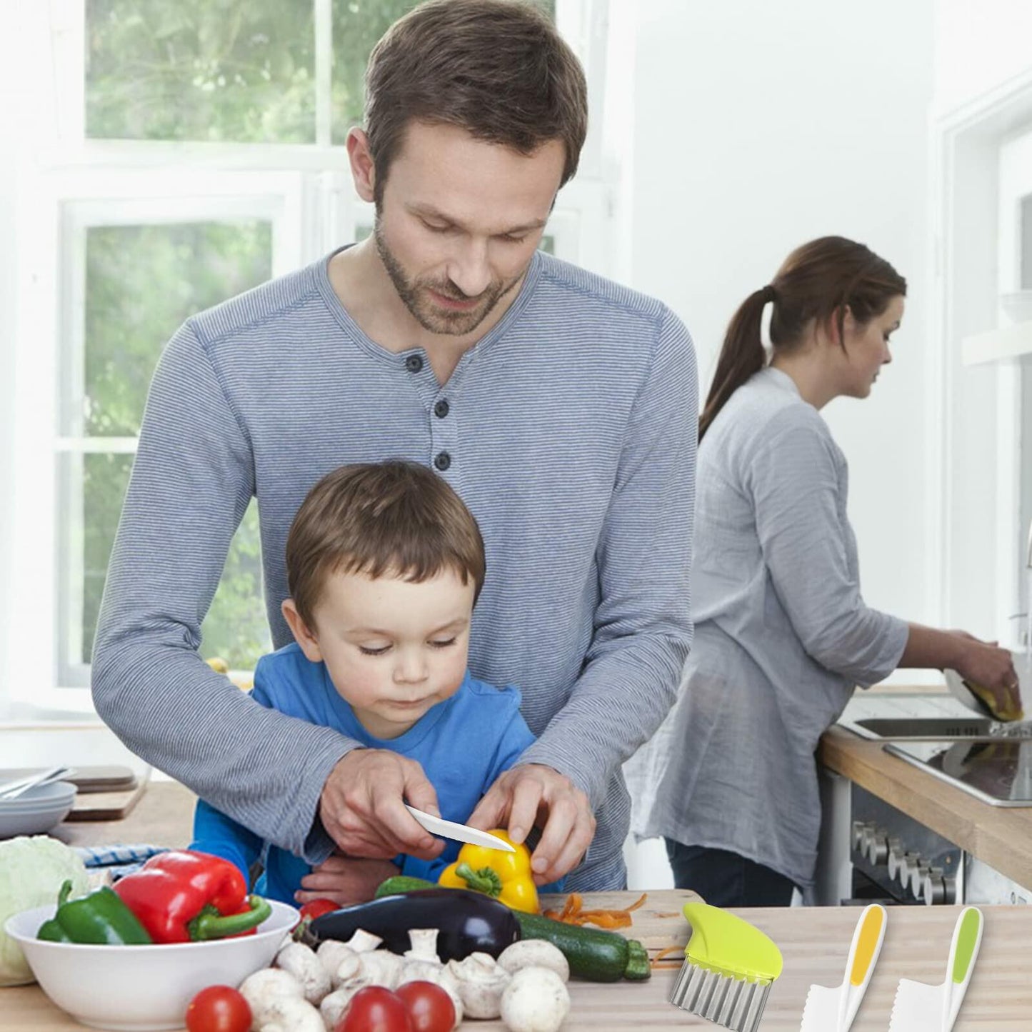 Suhctuptx Kids Nylon Kitchen Knife Set Toddler Safe Cooking Tools 4 Pcs
