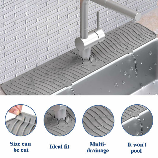 Kitchen Sink Splash Guard Silicone Faucet Mat Drip Catcher Multipurpose