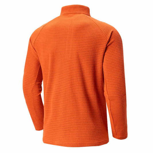 Men's Waffle Quarter Zip Pullover Classic Fleece Mock Neck Orange Size 3XL