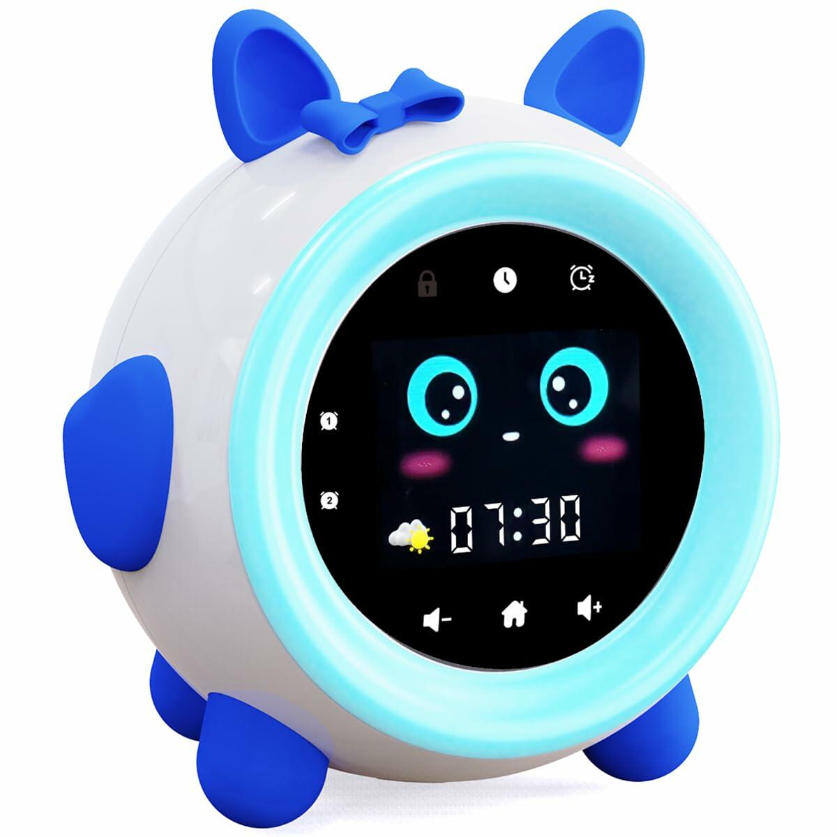 GOFYME NONIOO Kids Sleep Training Clock Night Light Toddler NAP Timer Blue