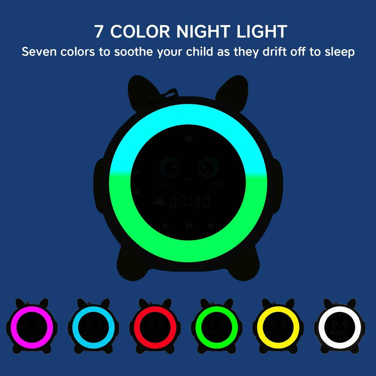 GOFYME NONIOO Kids Sleep Training Clock Night Light Toddler NAP Timer Blue