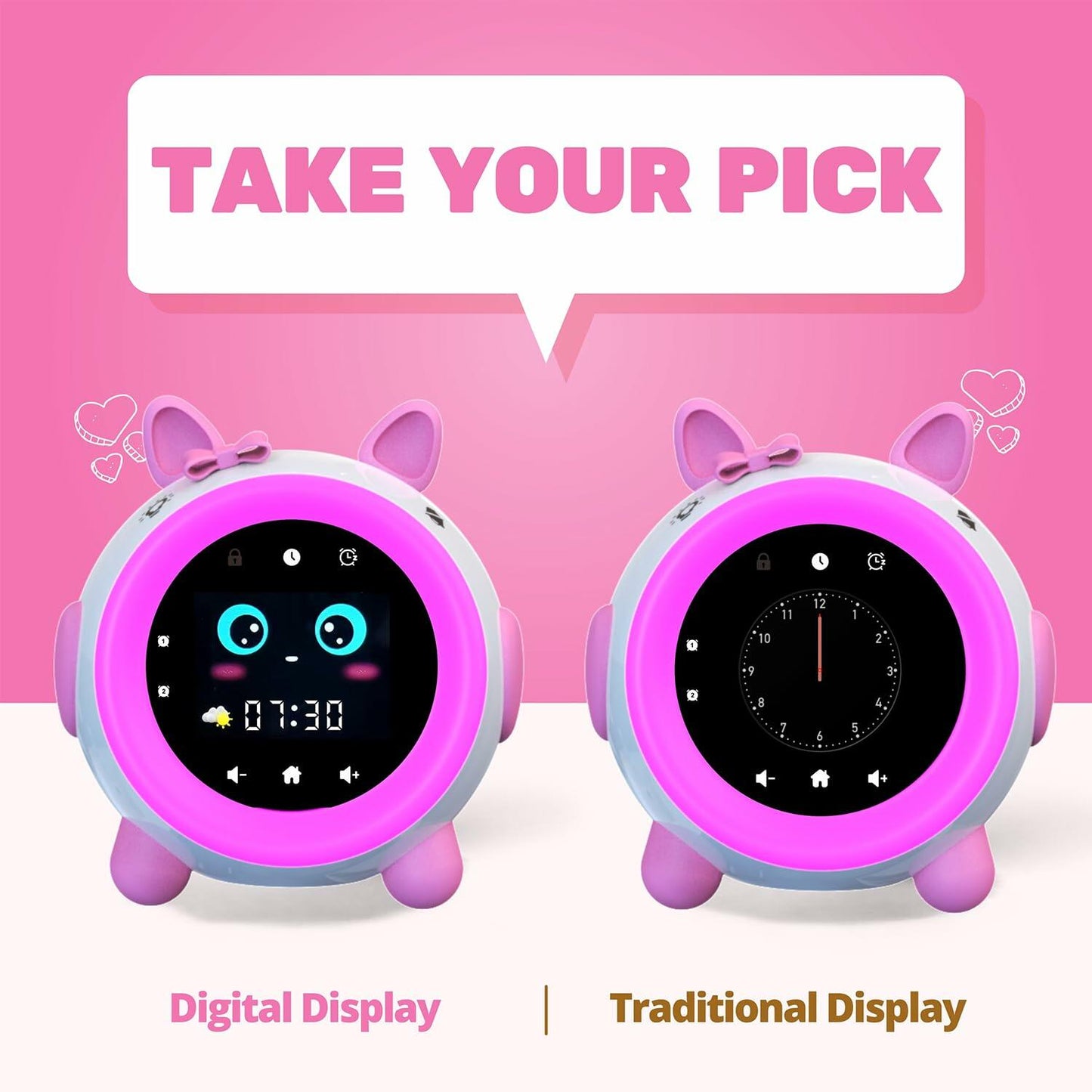 GOFYME NONIOO Kids Sleep Training Clock Night Light Toddler NAP Timer Blue