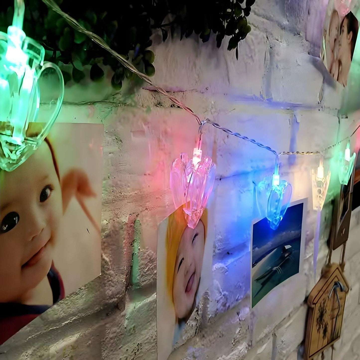 Heart Photo Clips String Light 10Ft Battery Fairy Lights Colorful Decor