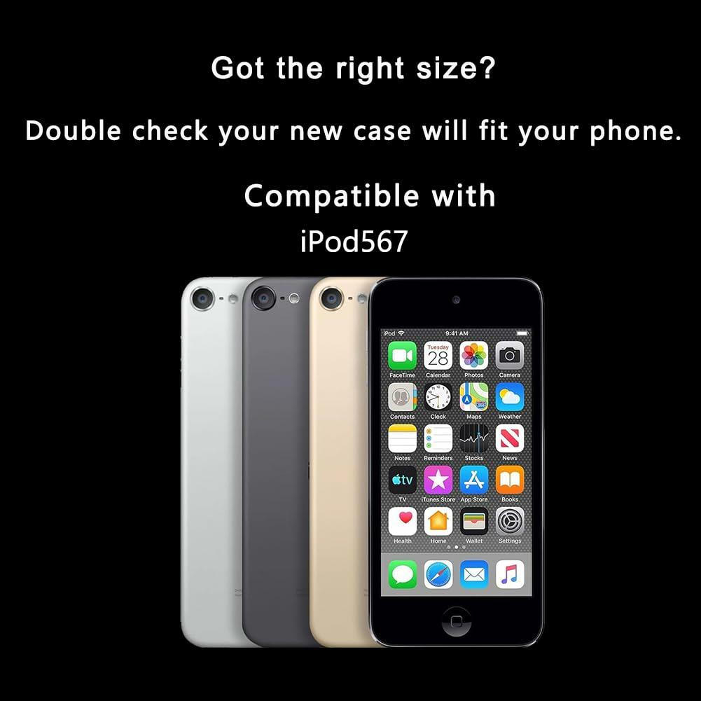 OOK iPod Touch 5/6/7 Gen Case Ring Holder Soft TPU Shockproof Red Heart