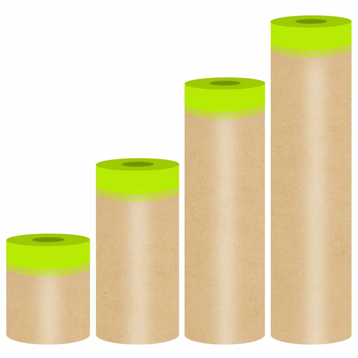 Hubaow Tape and Drape Masking Paper 18x50ft Pre-Taped Adhesive White 1 Pack