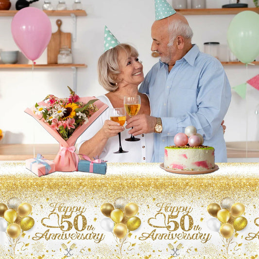 Dydamud Nautical Birthday Tablecloth 3pcs Waterproof Navy Blue Red Stripe