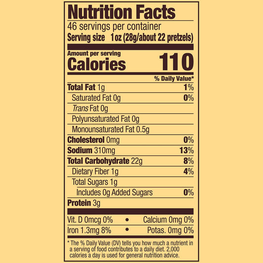 BestBy07/25 Snyder's of Hanover Pretzel Snaps Crunchy Snack 46 Oz Canister