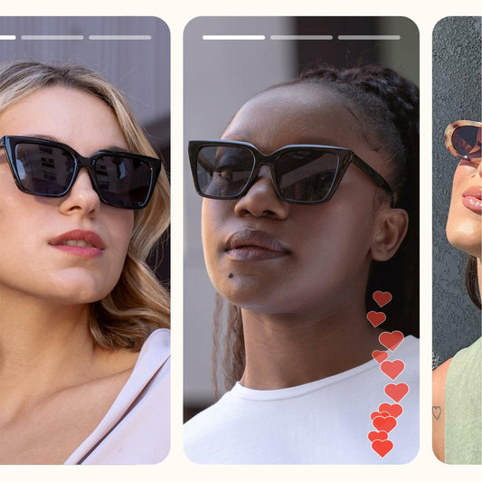 miyya Cat Eye Polarized Sunglasses Women UV Protection Black