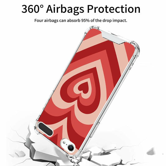 OOK iPod Touch 5/6/7 Gen Case Ring Holder Soft TPU Shockproof Red Heart