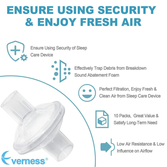 Everness Universal Fit In&Line Filter for Dream Station 22MM Tubing 10 Pack