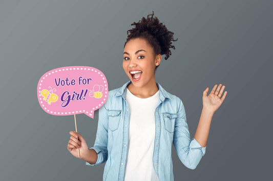 Baby Gender Reveal Photo Booth Props Neutral Boy or Girl Party 10pcs